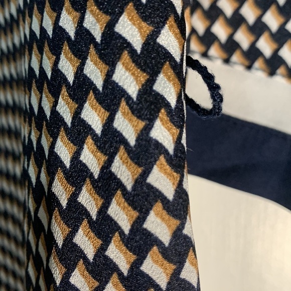 The Limited Petite navy with a white and gold square motif mid-length dress - Picture 9 of 12